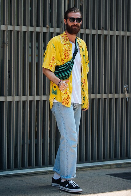 A short sleeved shirt at Milan Fashion Week