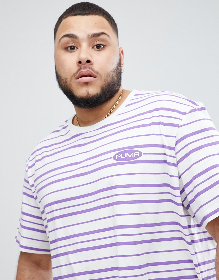 PUMA organic cotton T-shirt in retro stripe available at ASOS | ASOS Style Feed