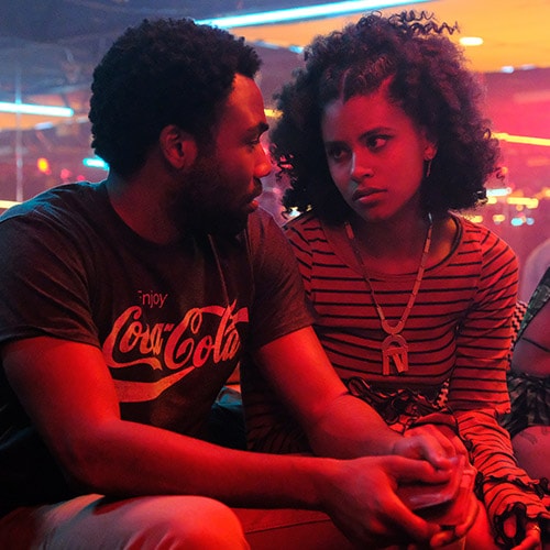 Donald Glover as Earn in Atlanta wearing a logo T-shirt | ASOS Style Feed