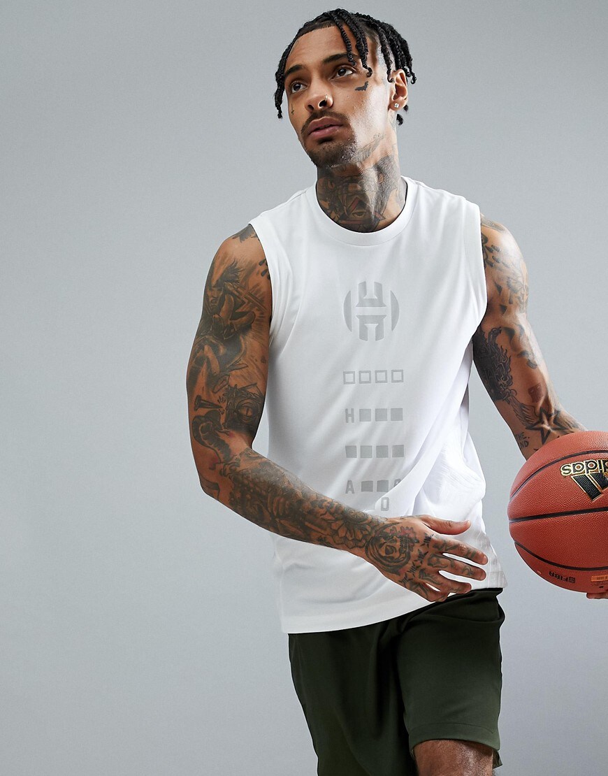 Adidas - Harden - Débardeur de basketball - Blanc