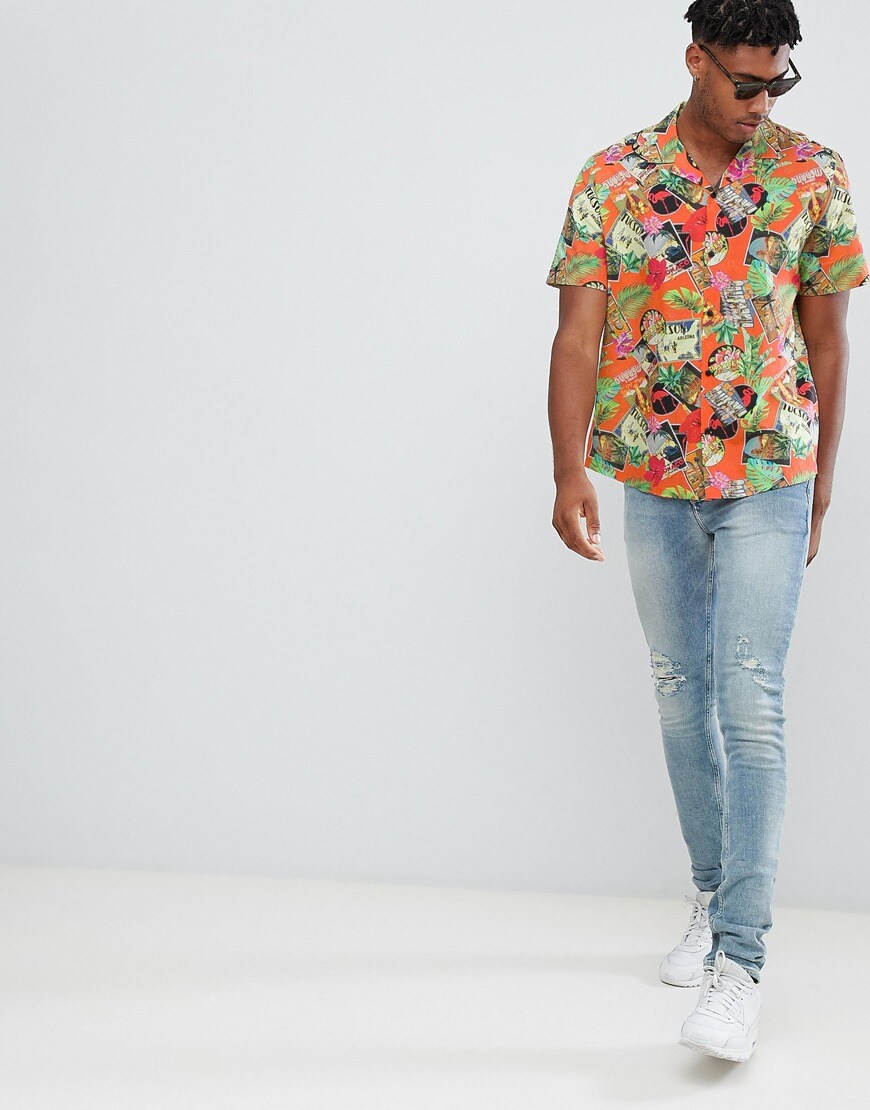 ASOS DESIGN Tall tropical printed shirt | ASOS Style Feed