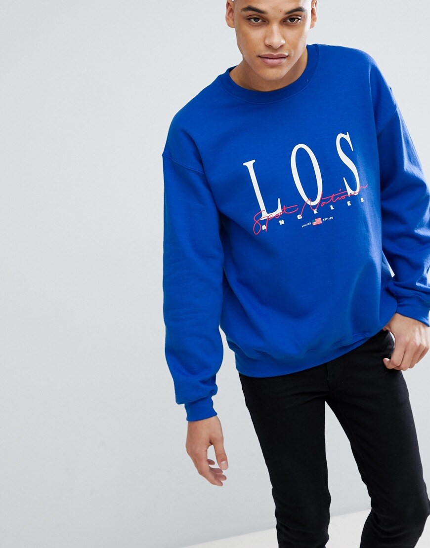 blaues Sweatshirt, erhältlich bei ASOS