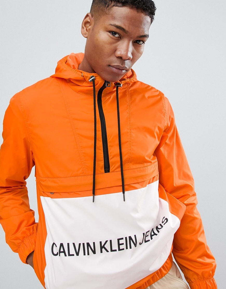 calvin klein windbreaker orange