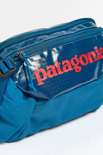 Patagonia blue bum bag detail