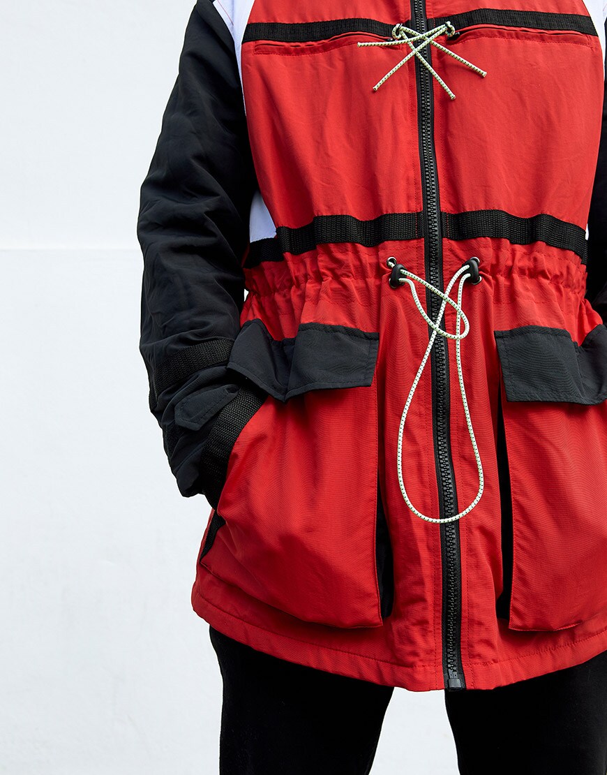 A close-up of Miles' ski jacket | ASOS Style Feed