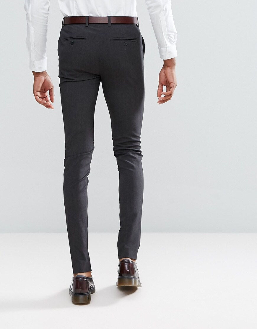 Wedding Super Skinny Suit Trousers In Stone Crosshatch - Exclusive MR
