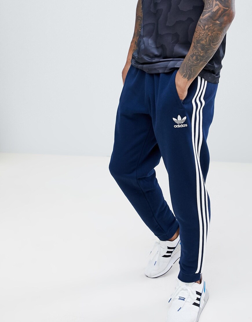 promo adidas Originals Pantalon de jogging 3 bandes Bleu marine ASOS
