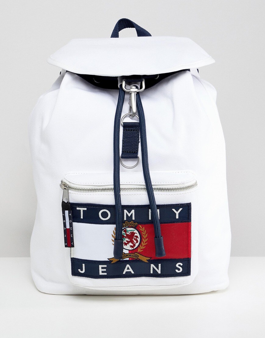 Tommy Jeans - 6.0 Limited Capsule - Sac à dos avec drapeau écusson - Blanc