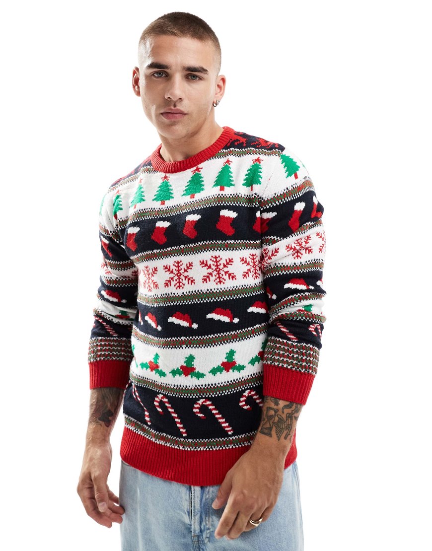 ASOS DESIGN knitted Christmas cardigan in green fairisle pattern | ASOS Style Feed