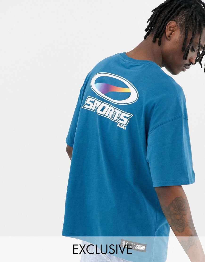 Puma - Exclusivité chez ASOS - T-shirt en coton bio - Bleu