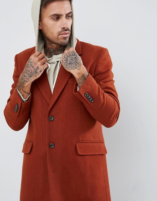 roter Mantel für Herren, erhältlich bei ASOS
