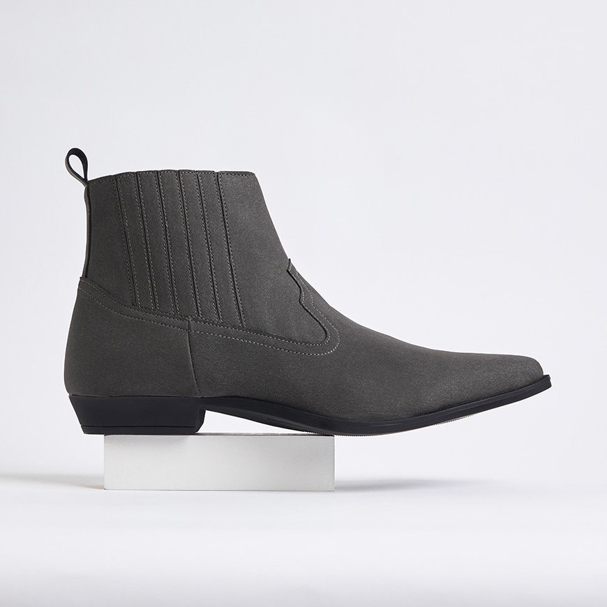 Grey Cuban heel western boots available at ASOS | ASOS Style Feed