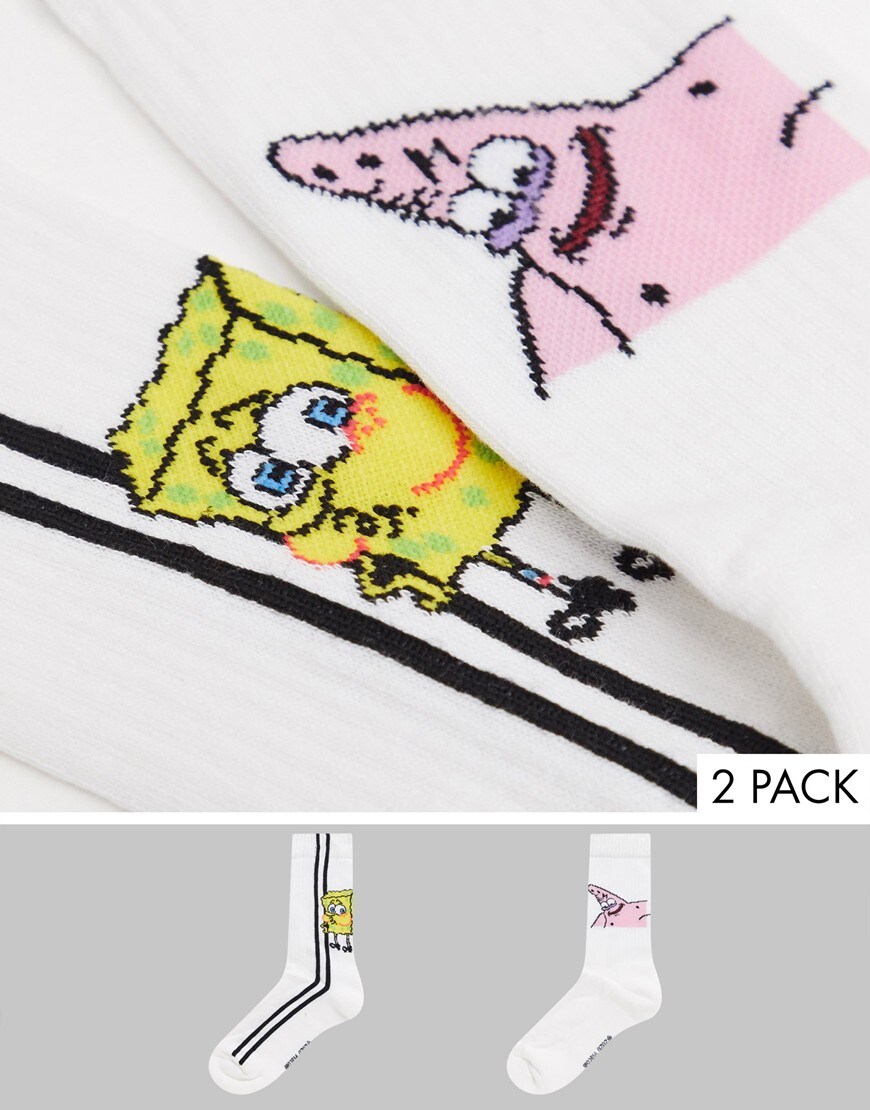 ASOS DESIGN sport socks with Spongebob & Patrick design 2 pack | ASOS Style Feed