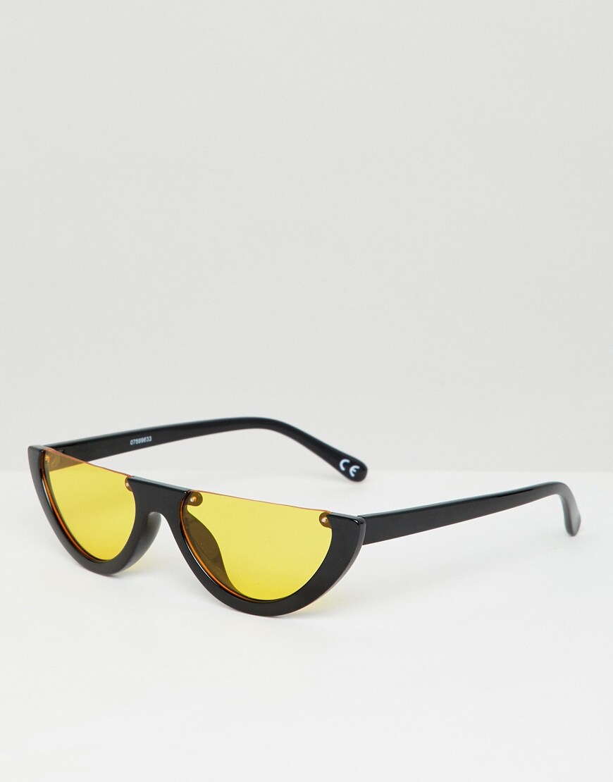 Yellow half lens sunglasses