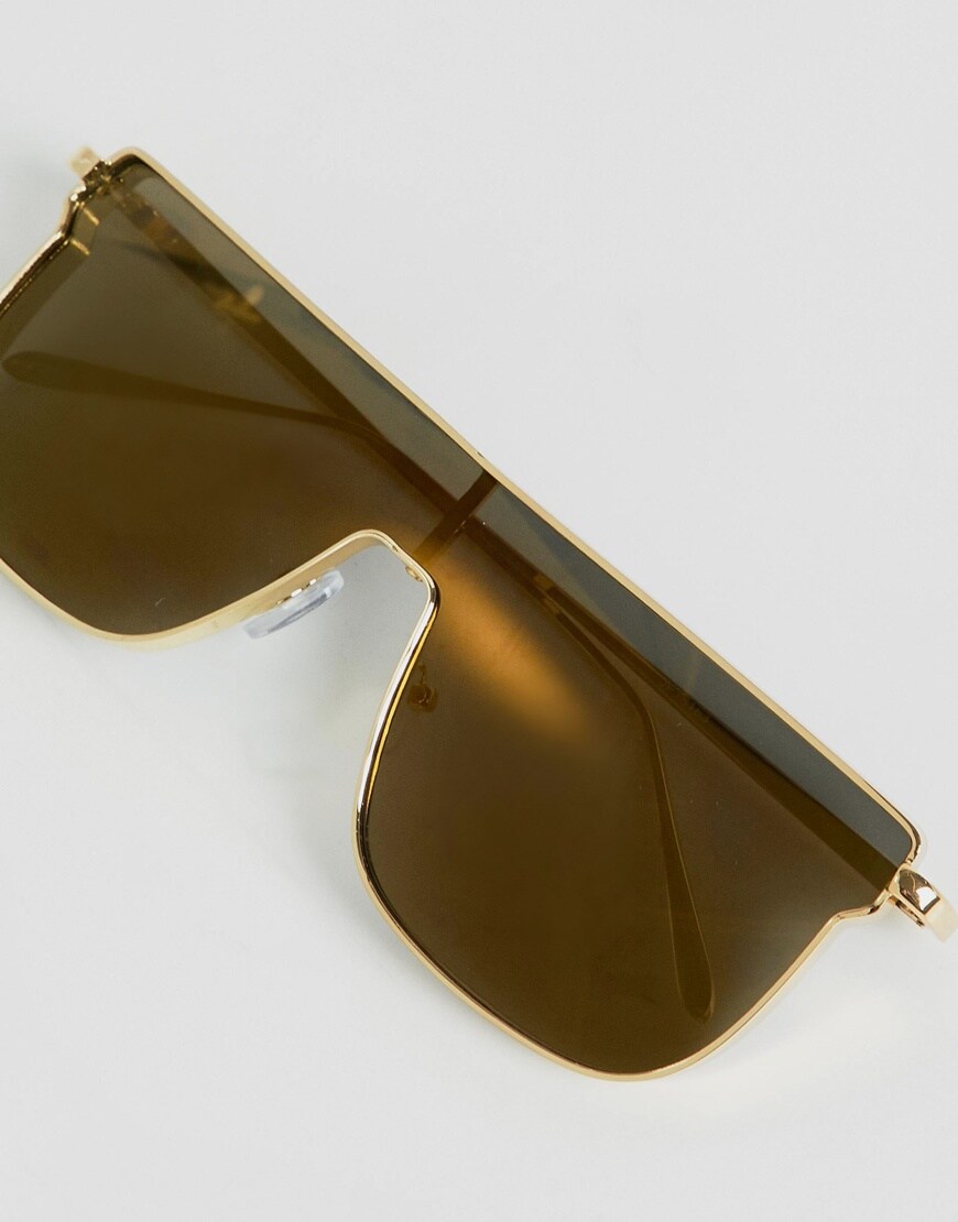Gold flat brow sunglasses