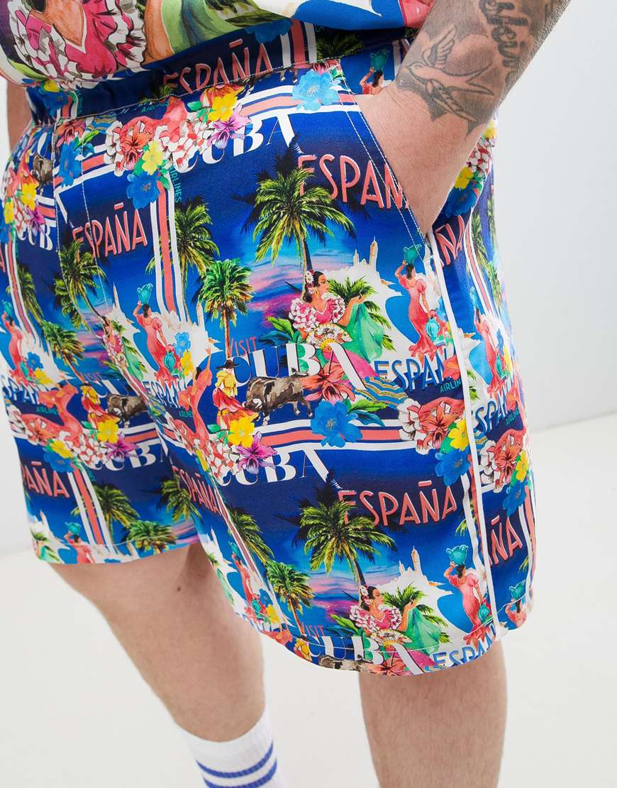 ASOS PLUS Hawaiian print shorts. Available at ASOS