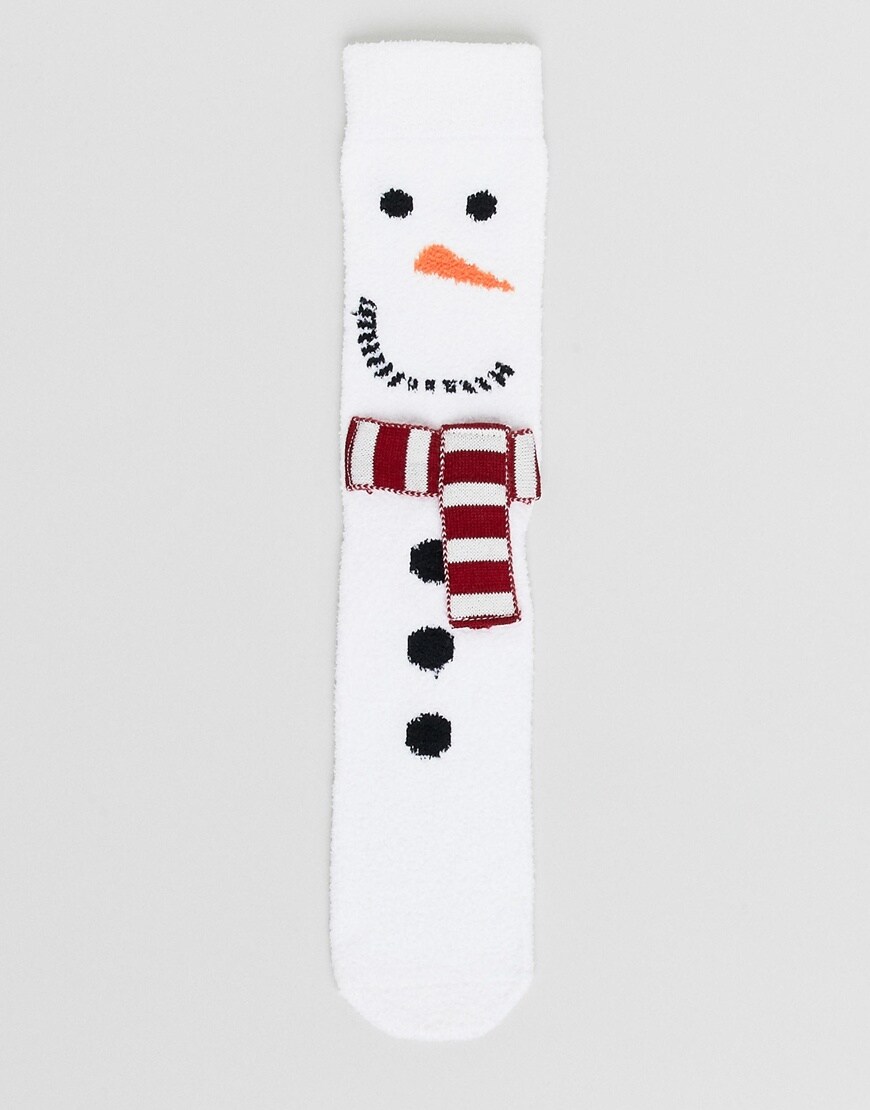 ASOS DESIGN Christmas snowman socks with fluffy lining available at ASOS | ASOS Style Feed