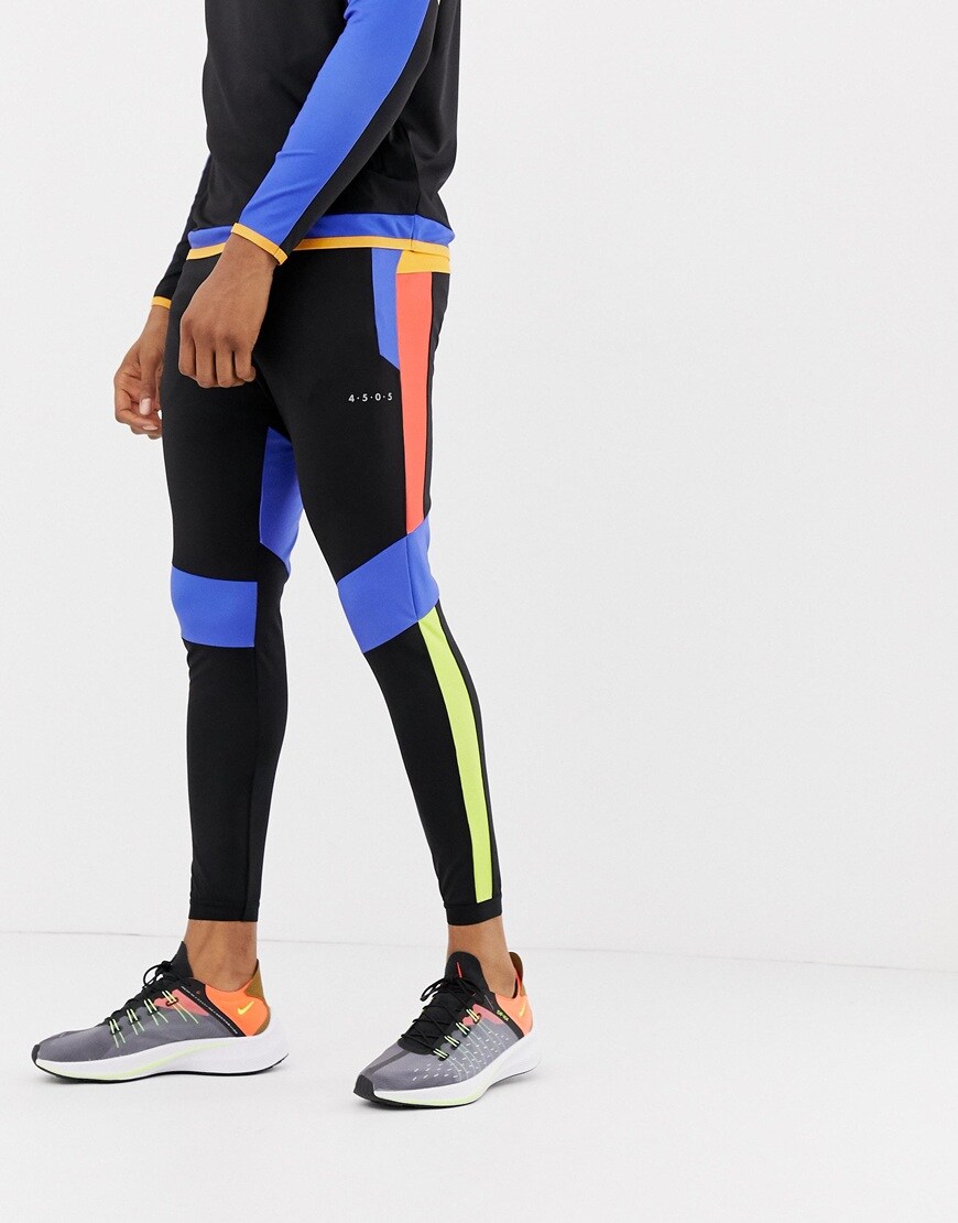 ASOS 4505 - Pantalon de jogging ultra-ajuste effet coupe cousu color block