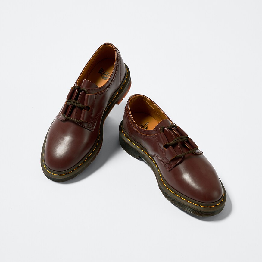 A pair of burgundy Henton Ghillie shoes from Dr Martens. Available on ASOS.