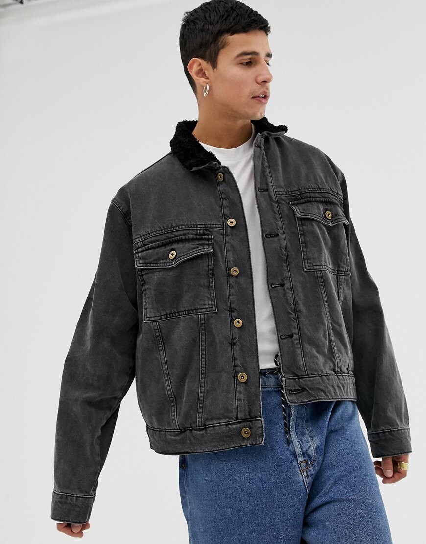 COLLUSION borg-lined denim jacket | ASOS Style Feed