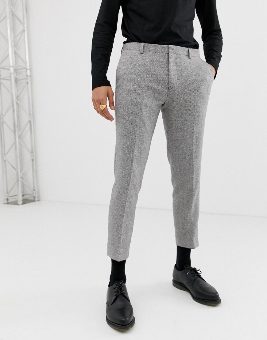 Heart & Dagger grey herringbone suit pant | ASOS Style Feed