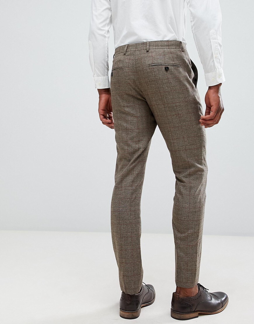 Selected Homme brown checked suit pant | ASOS Style Feed