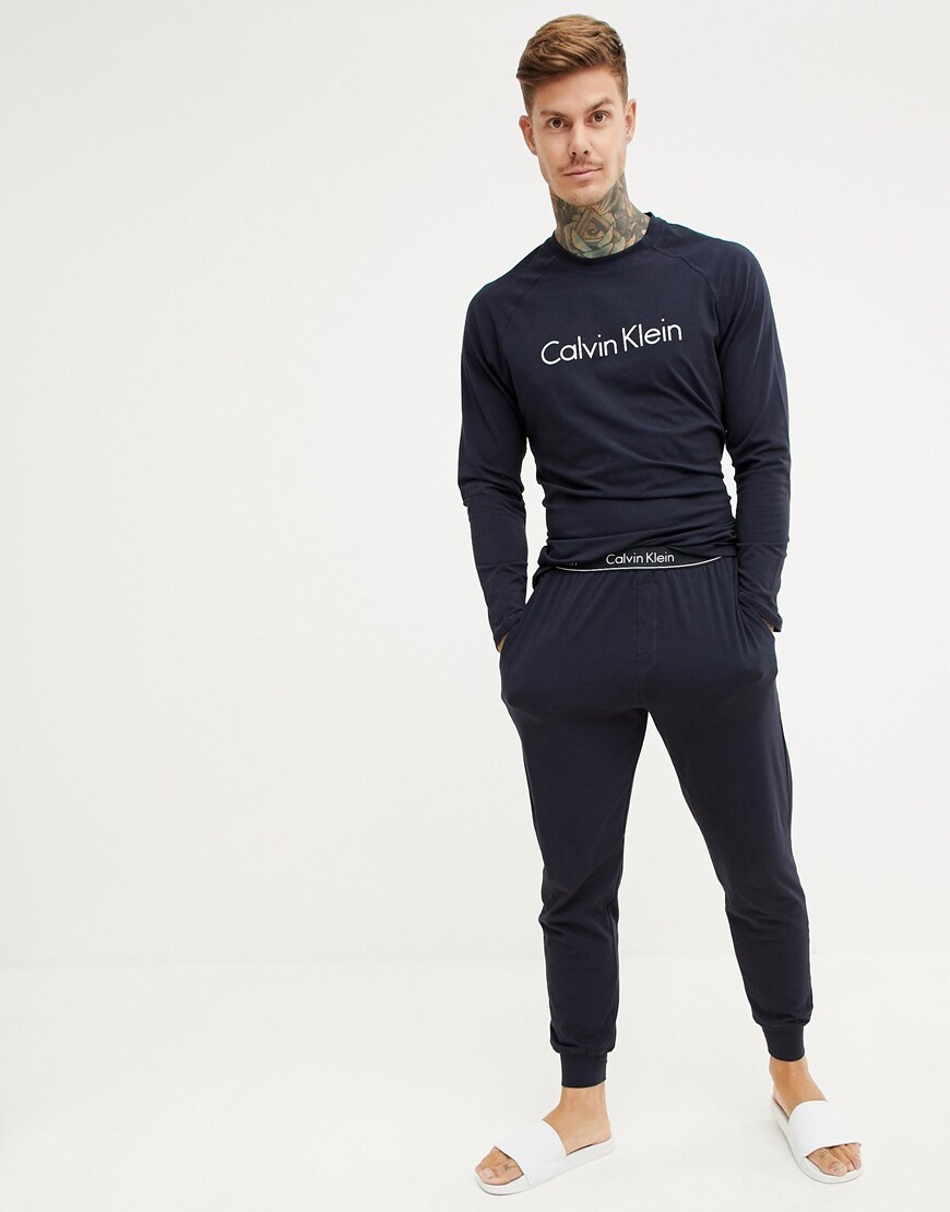 Calvin Klein navy pyjama set | ASOS Style Feed