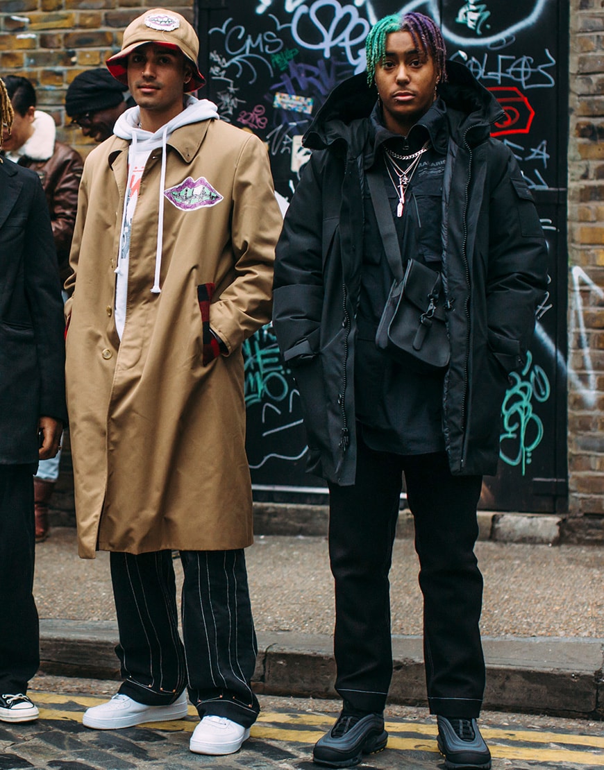 Two street-stylers wearing long coats in camel and black | ASOS Style Feed