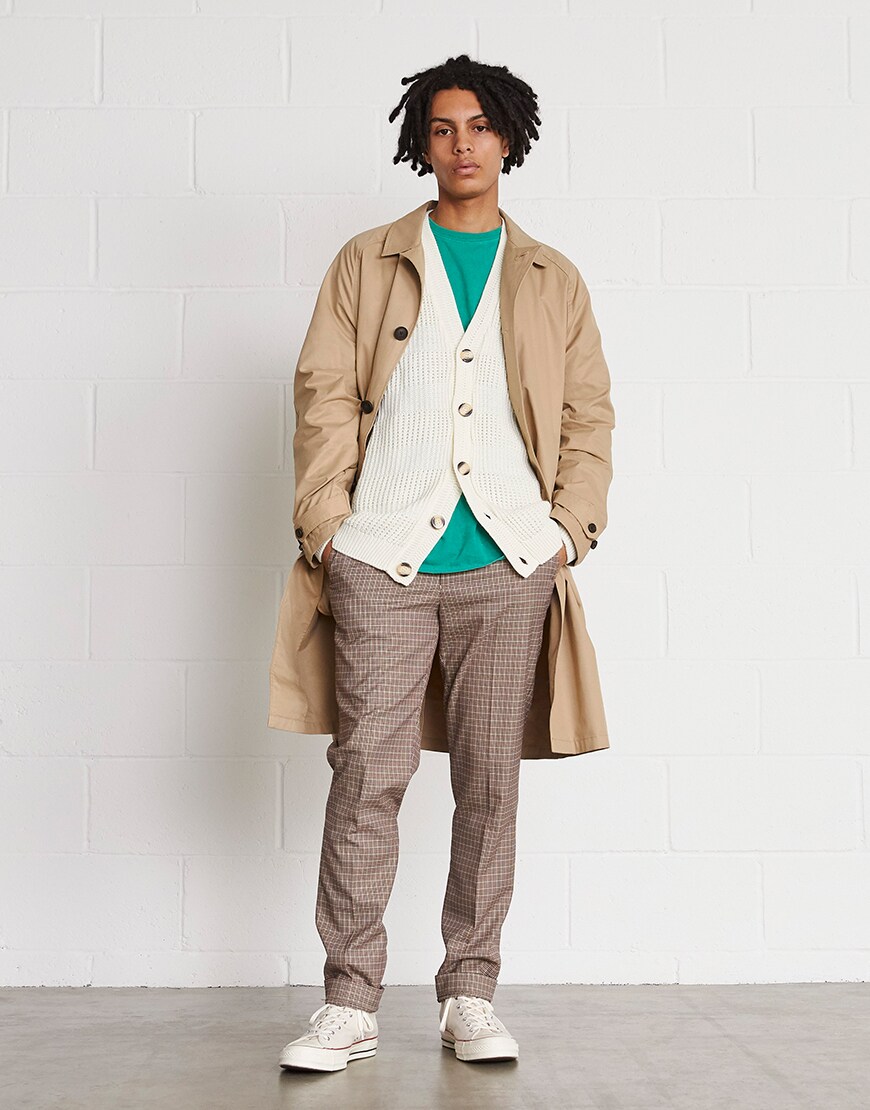 A picture of a man wearing a grandadcore-inspired outfit. Available at ASOS.