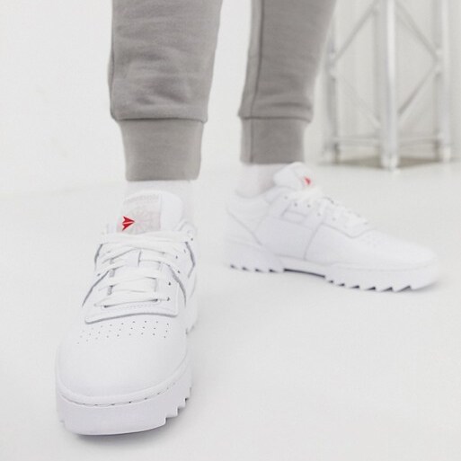 Reebok – Workout – Geriffelte Sneaker in Weiß, DV5326, 97 € bei ASOS
