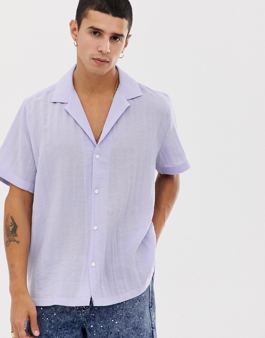 ASOS DESIGN revere-collar shirt | ASOS Style Feed
