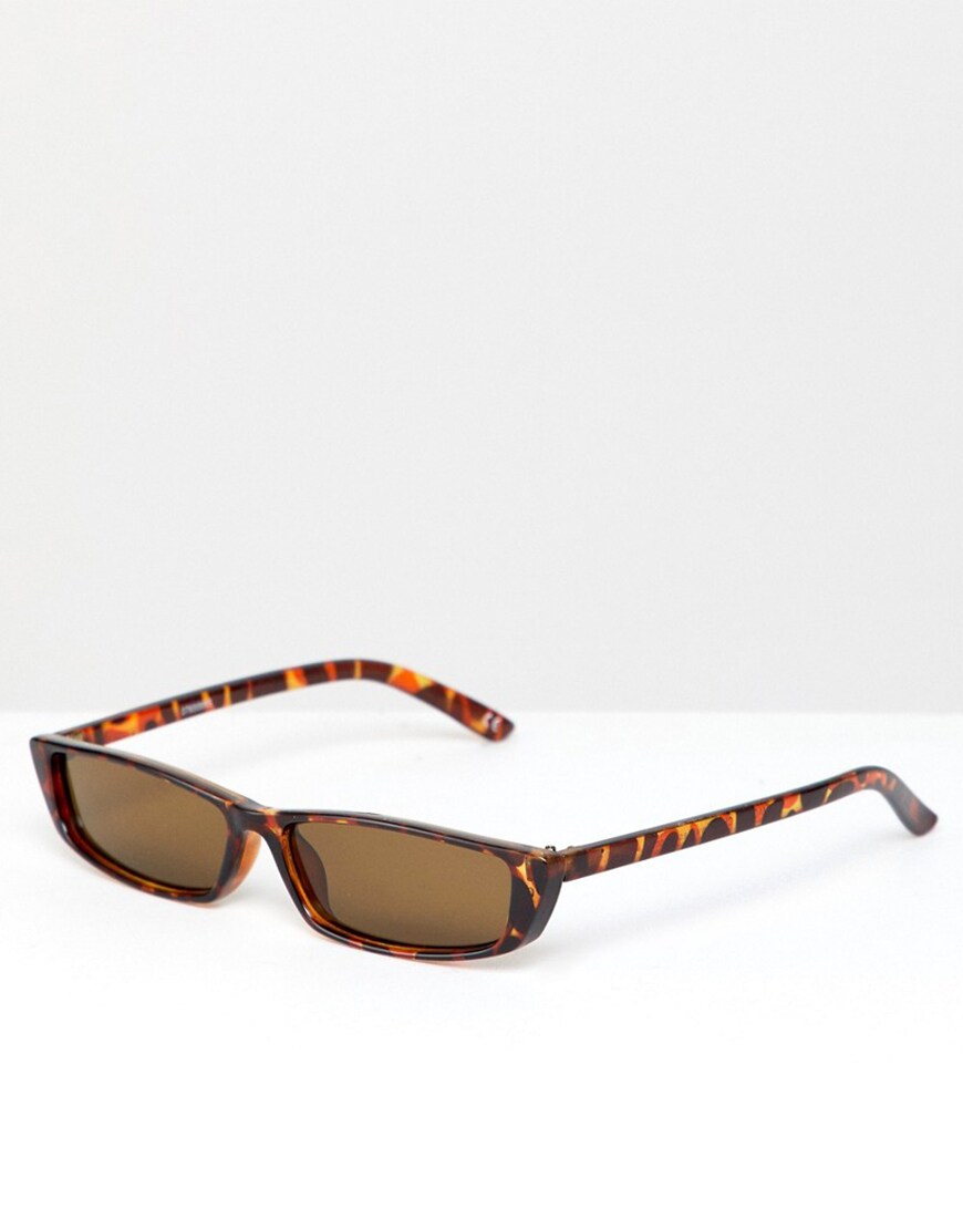 ASOS DESIGN narrow frame sunglasses in tort | ASOS Style Feed