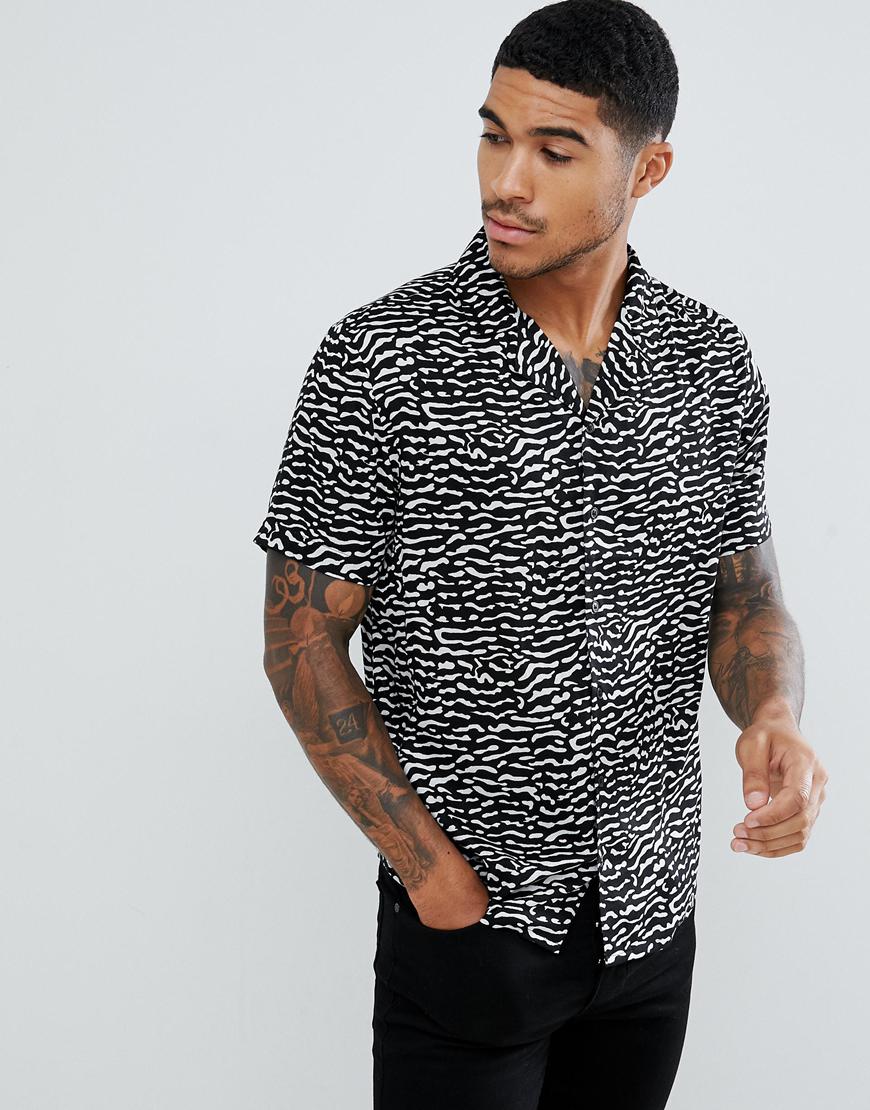 boohooMAN revere shirt in zebra print | ASOS Style Feed