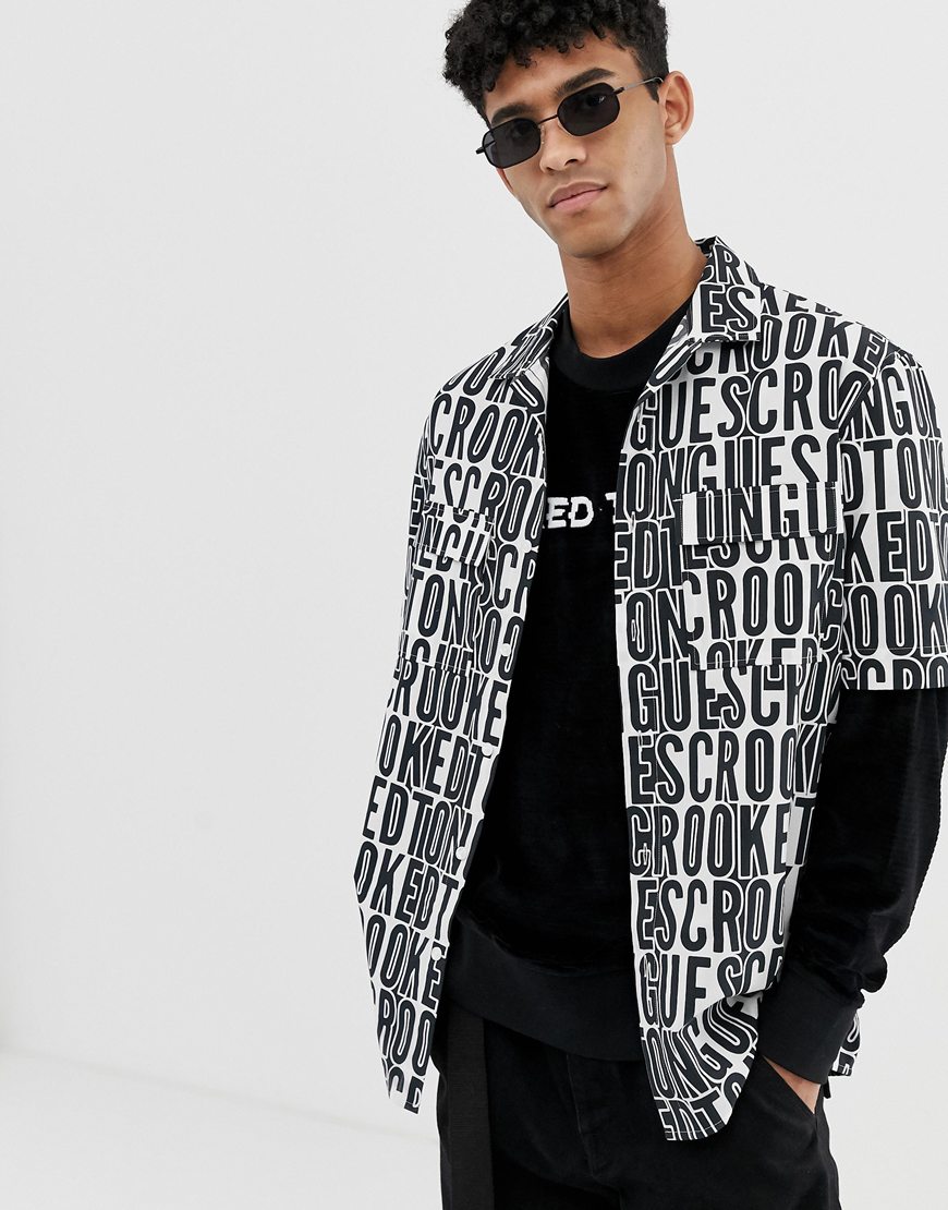 Crooked Tongues all-over logo print shirt | ASOS Style Feed