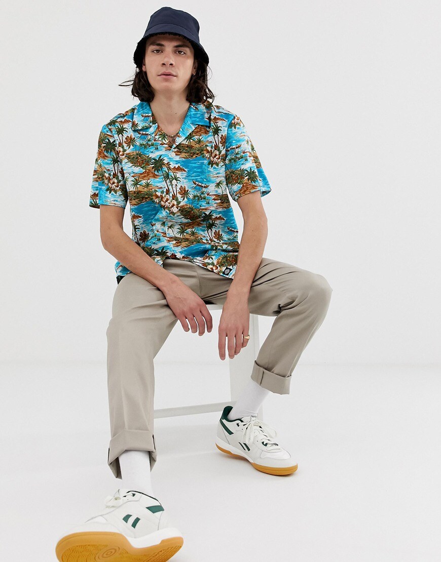 Dickies Blossvale shirt with island print in blue |  ASOS Style Feed