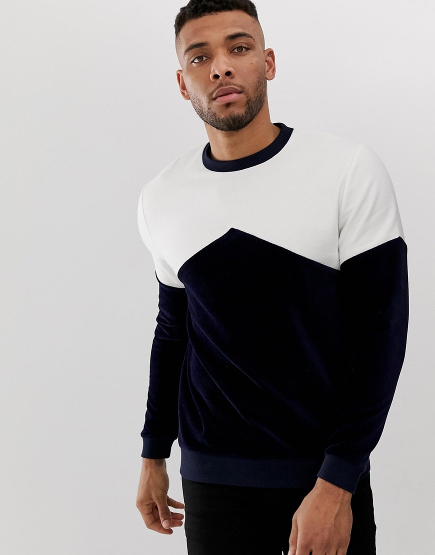 ASOS DESIGN colour-block cord sweatshirt | ASOS Style Feed