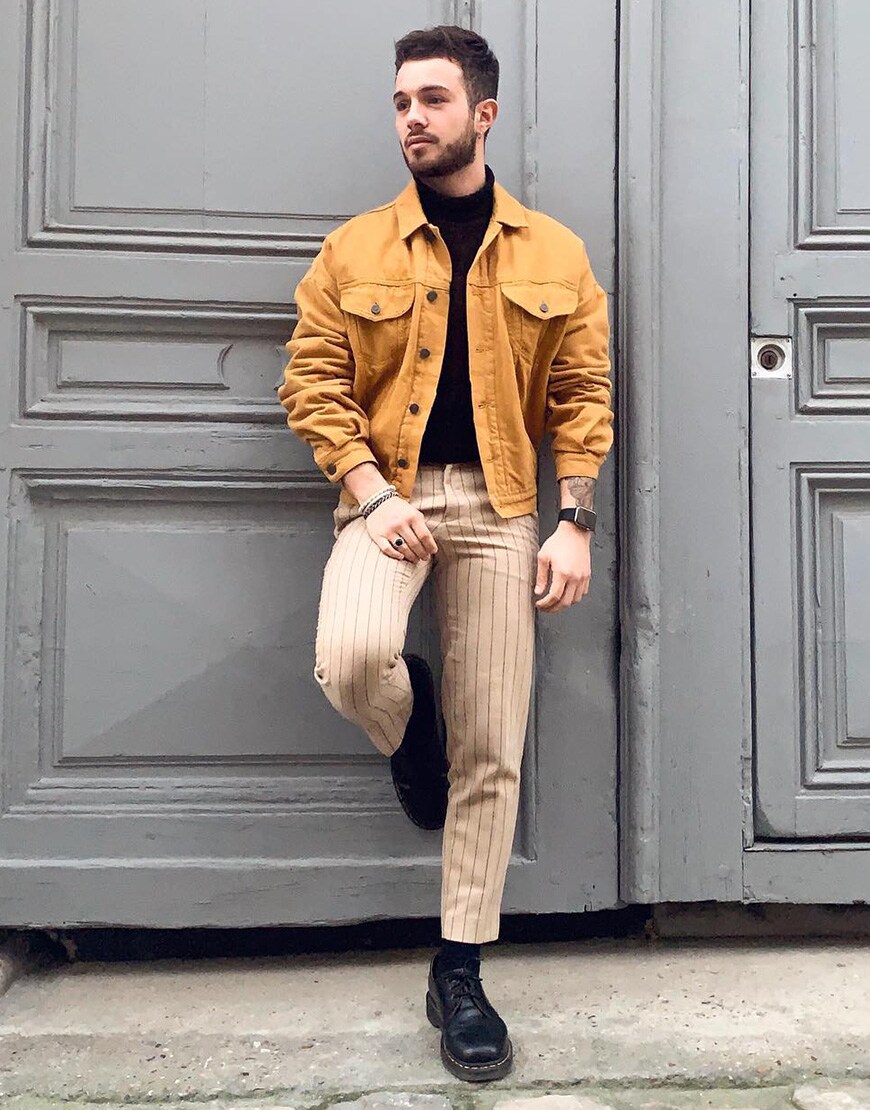 A picture of an ASOS Insider in a tonal outfit.