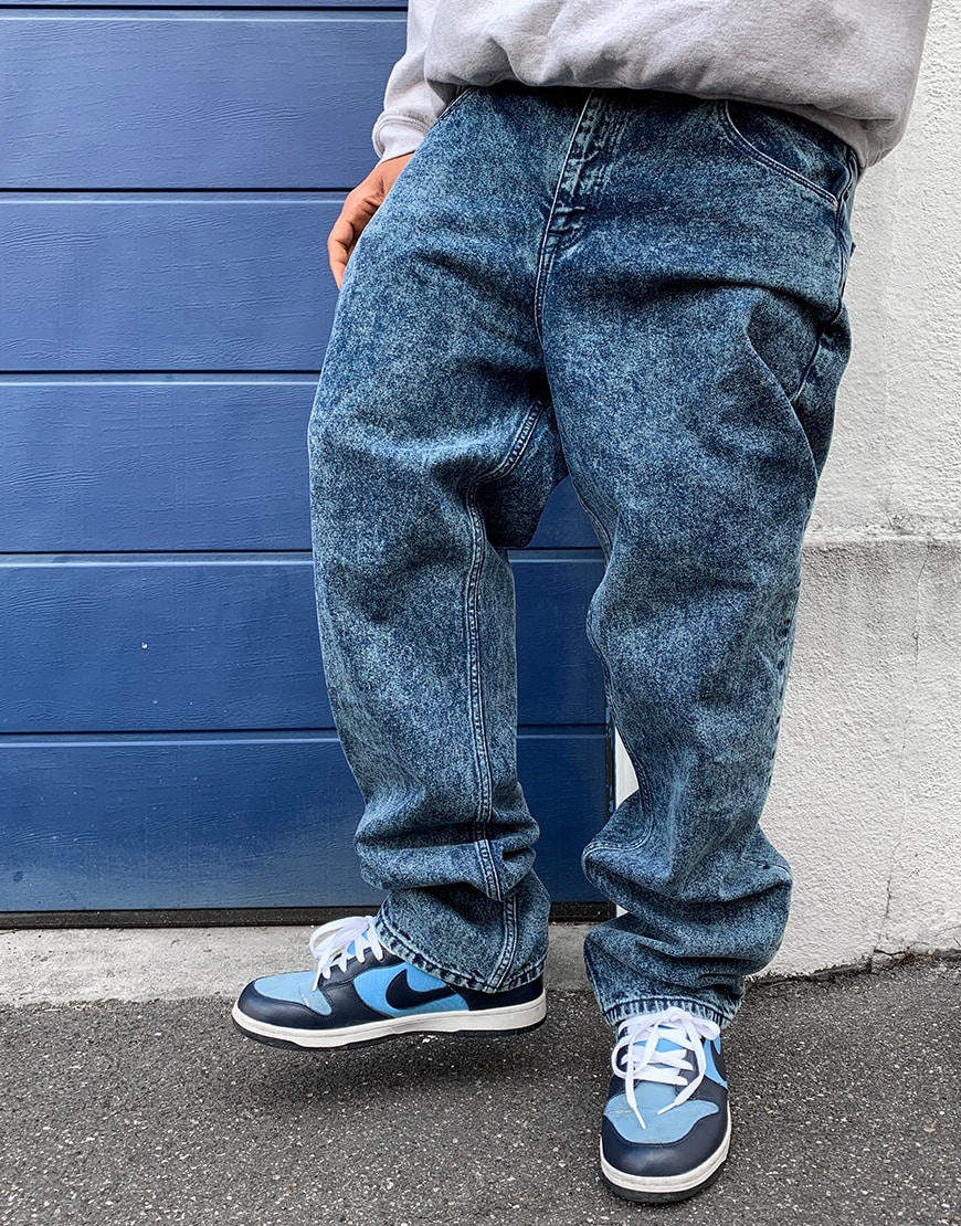 Jean ample Asos Homme Vêtements Pantalons & Jeans Jeans Baggy & Large Délavage moyen 