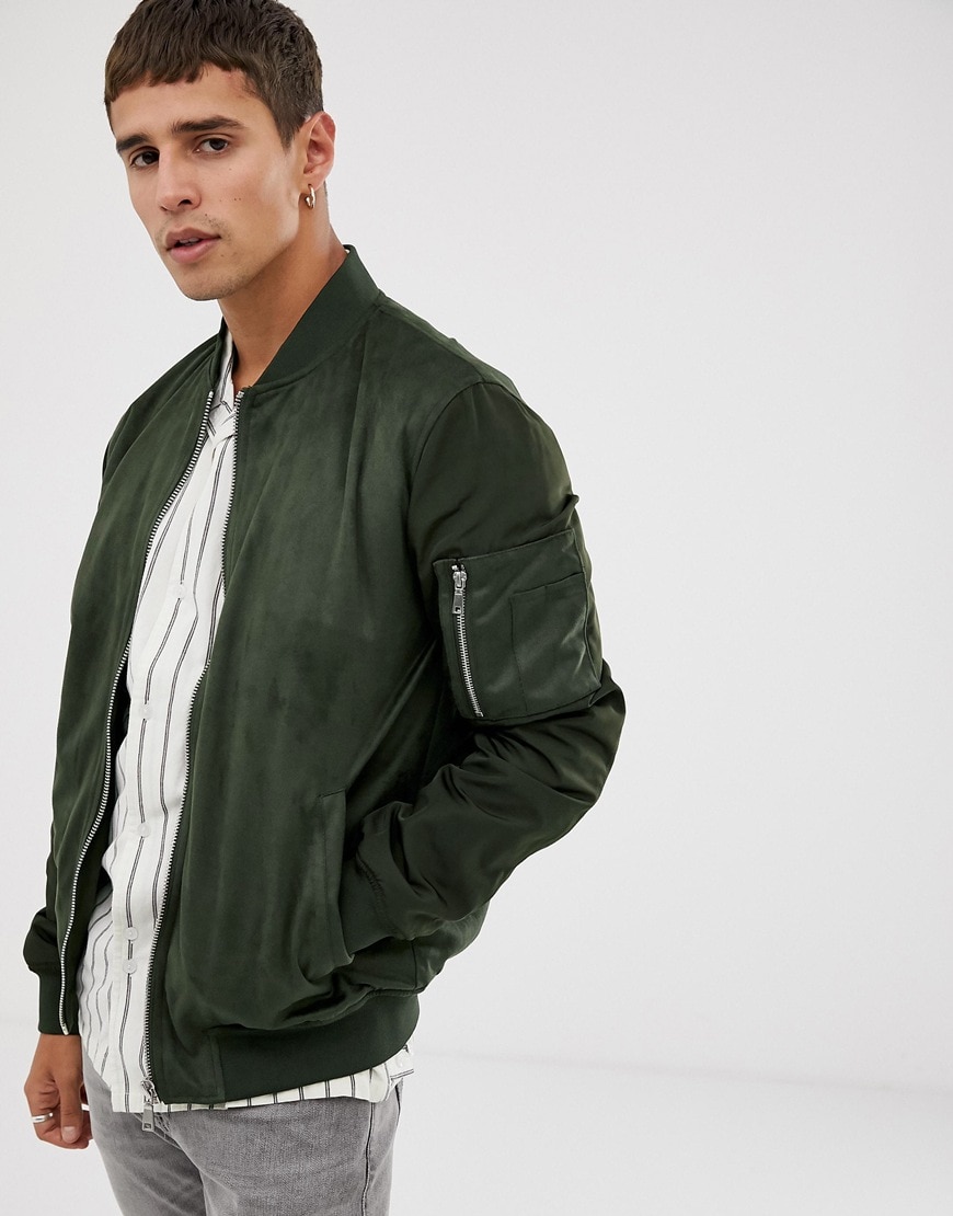 Celio faux-suede bomber jacket | ASOS Style Feed
