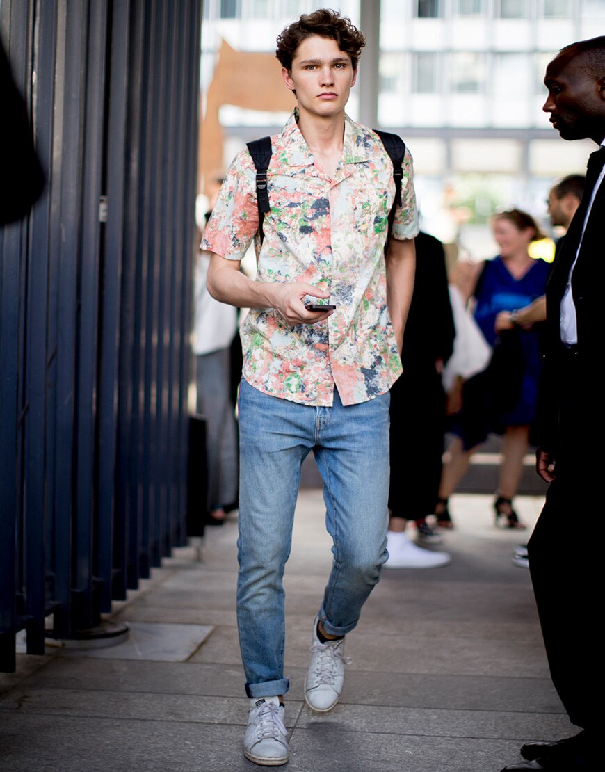 street style jean délavé printemps homme