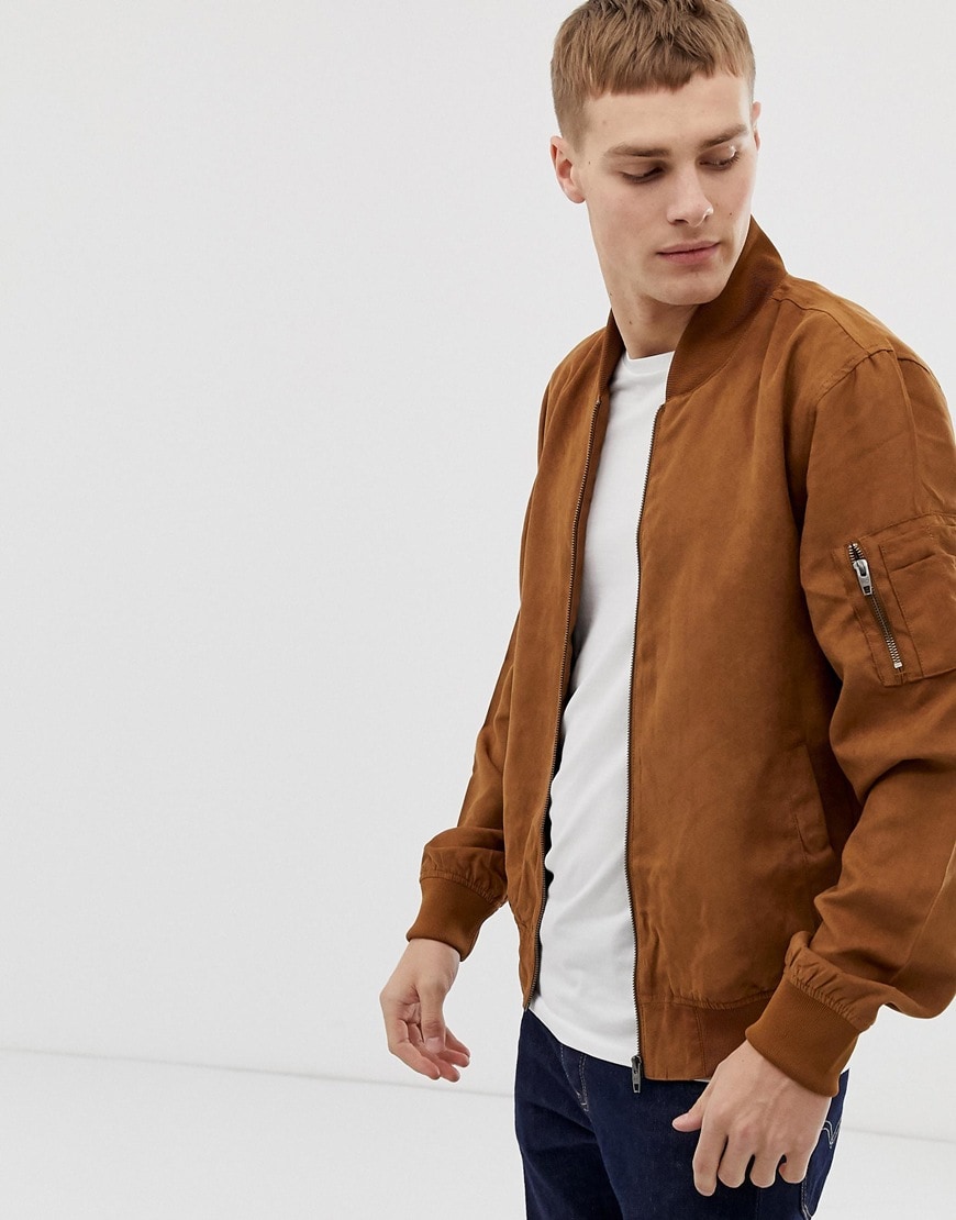 French Connection faux-suede bomber jacket | ASOS Style Feed