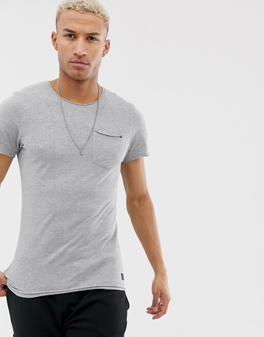 Blend – Graues T-Shirt mit Tasche, 8 € bei ASOS
