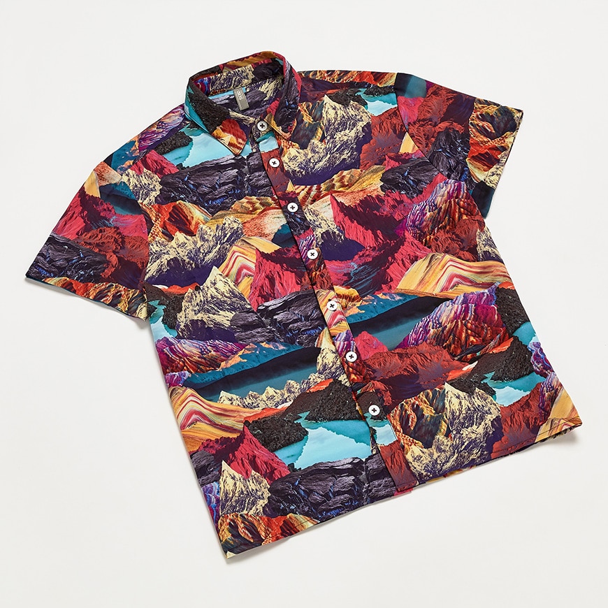 A picture of a printed shirt from the Made In Kenya range. Available at ASOS.