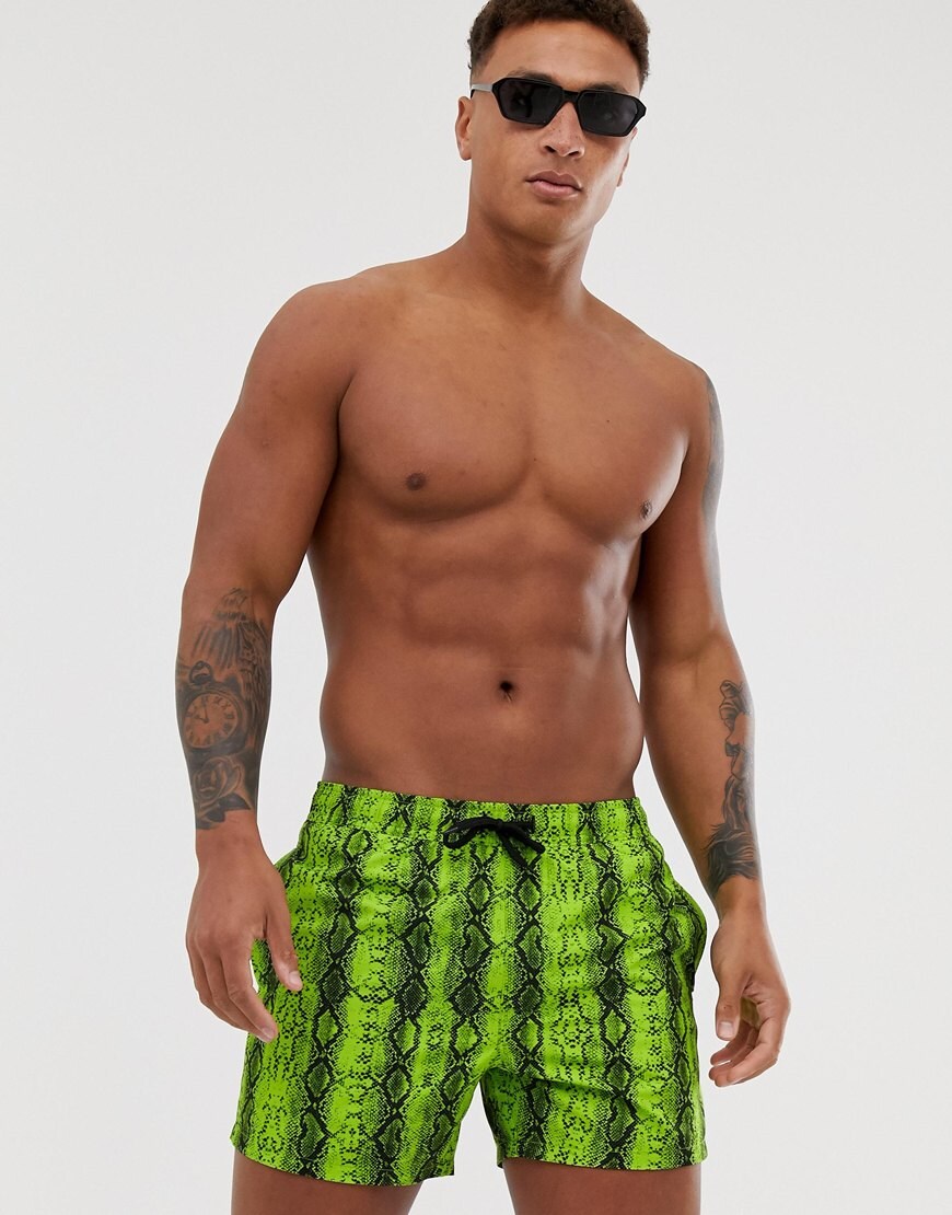 ASOS DESIGN short neon swim shorts | ASOS Style Feed