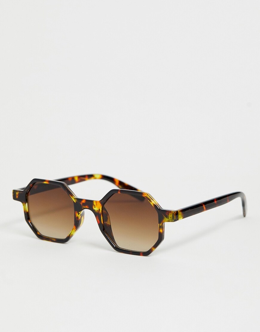 River Island hexagon tortoiseshell sunglasses | ASOS Style Feed
