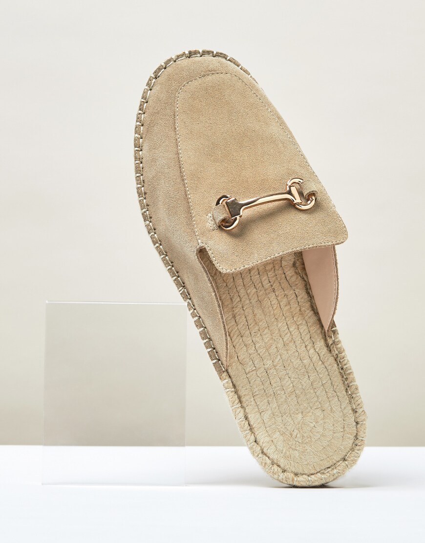A picture of a pair of beige loafers. Available at ASOS.