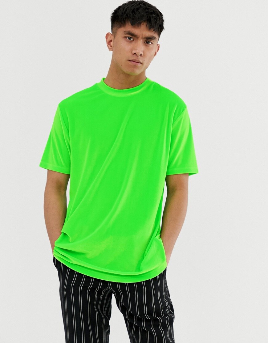 ASOS DESIGN velour neon T-shirt | ASOS Style Feed