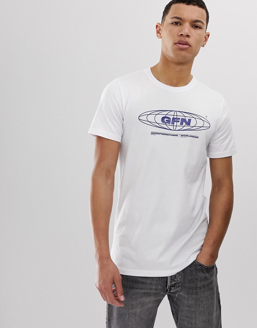 Good For Nothing - T-shirt oversize avec logo globe - Blanc 