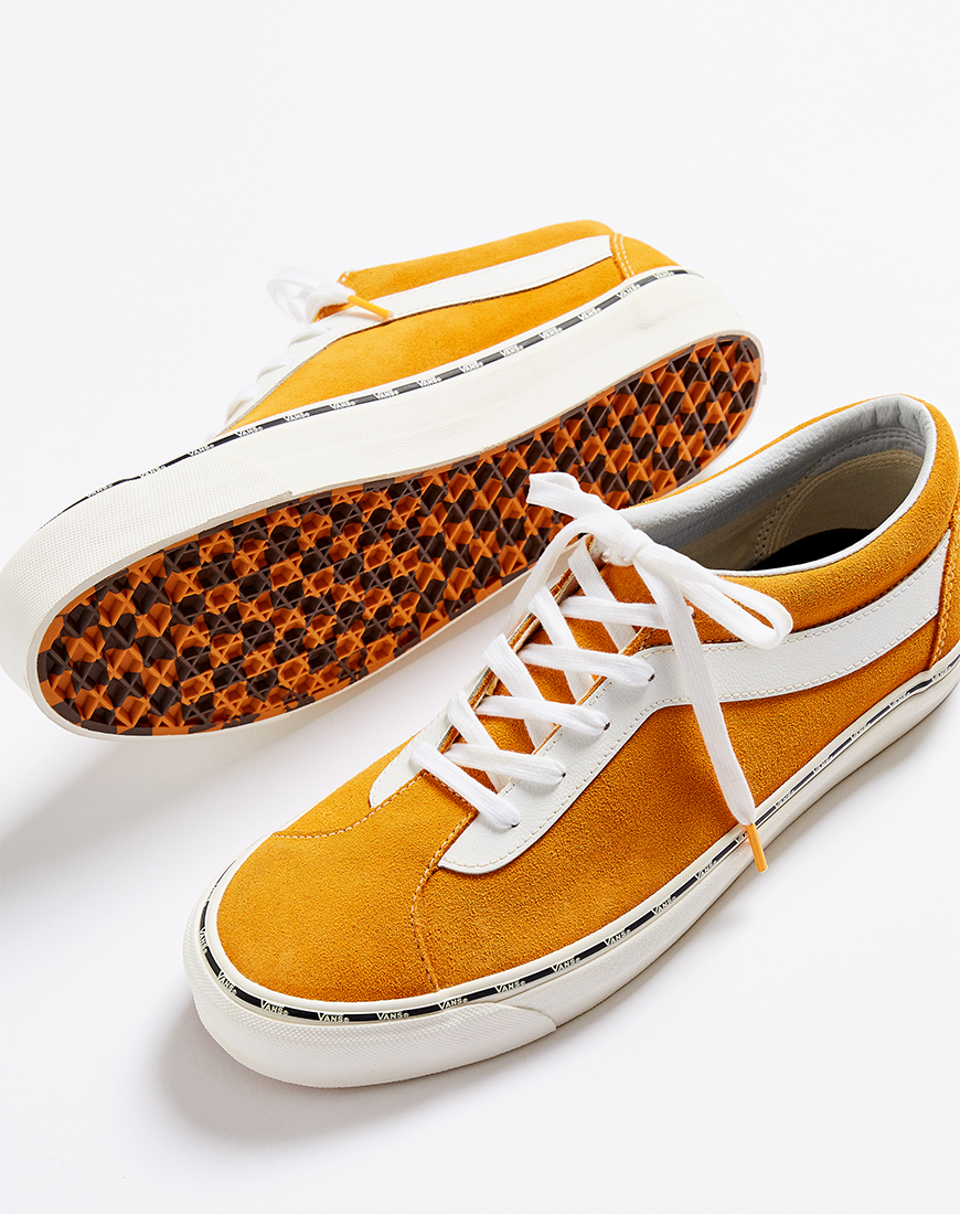 A picture of a pair of yellow Vans Staple Bold Ni trainers. Available at ASOS.