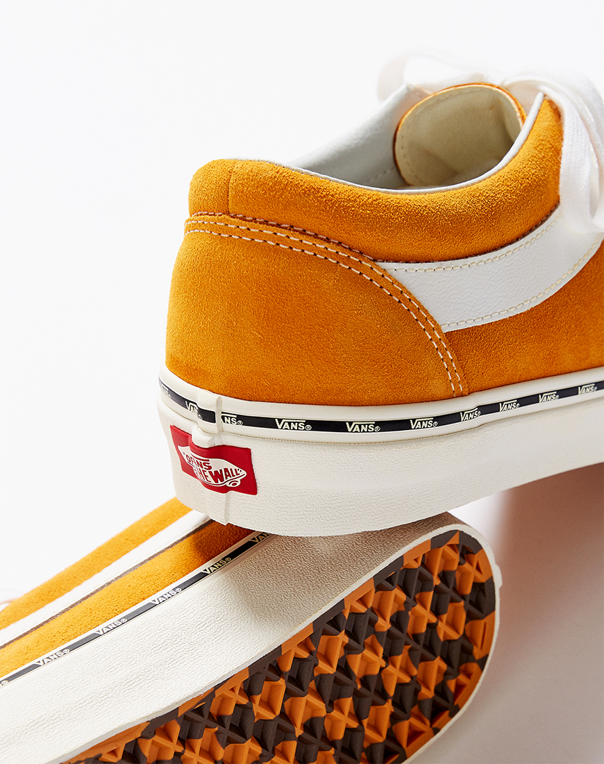 A picture of a pair of yellow Vans Staple Bold Ni trainers. Available at ASOS.
